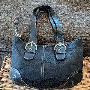 Coach canvas and leather shoulder bag